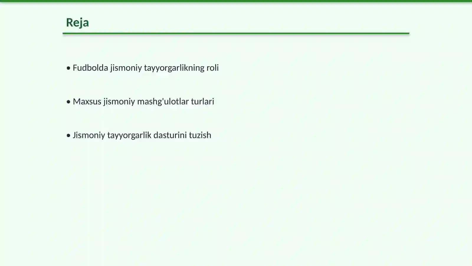 Fudbol uyinini. Maxsus jismoniy tayyorgarlik mashg'uloti 2