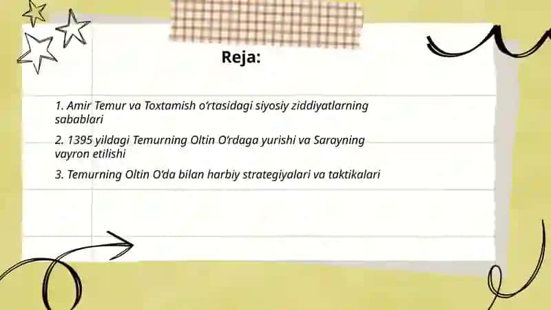 Amir Temurning Oltin O'rda Davlati Bilan Munosabatlari 2