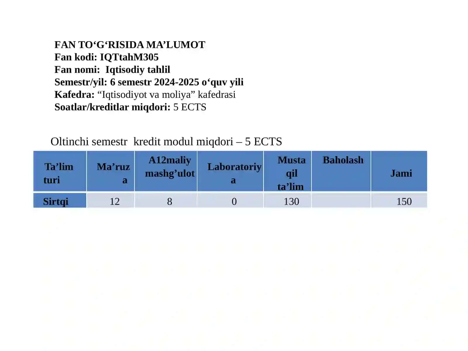 Iqtisodiy tahlilning predmeti, asosiy vazifalari va tamoyillari 2