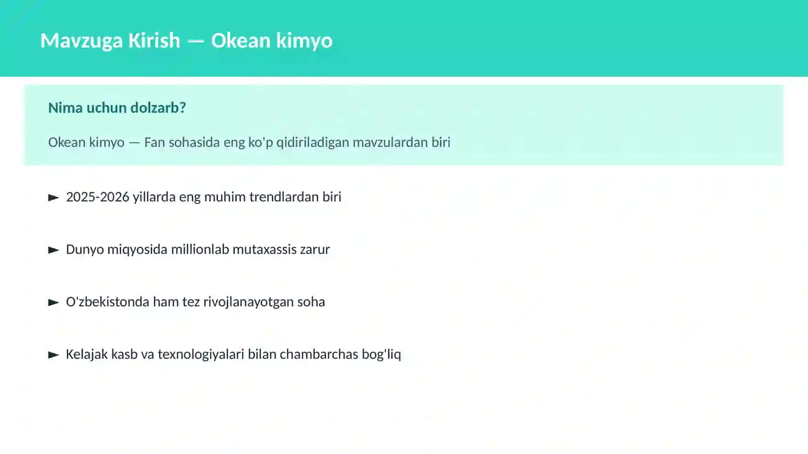 FAN | KIMYO ZAMONAVIY 2