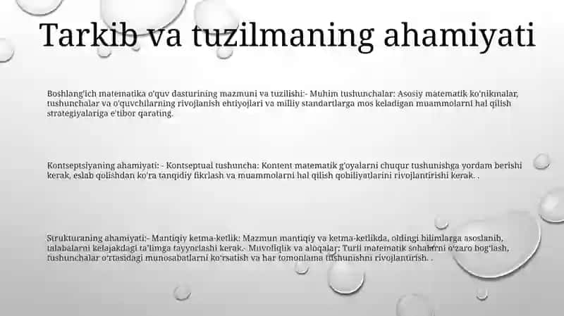 BoshlangʻIch Sinflarda Matematika Kursining Mazmuni Va Tuzilishi 2
