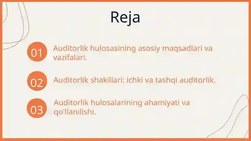 Auditorlik hulosasi va uning shakillari 2