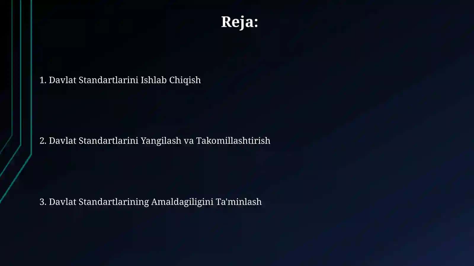 Davlat standartlari ularni ishlab chiqish va qolash 2