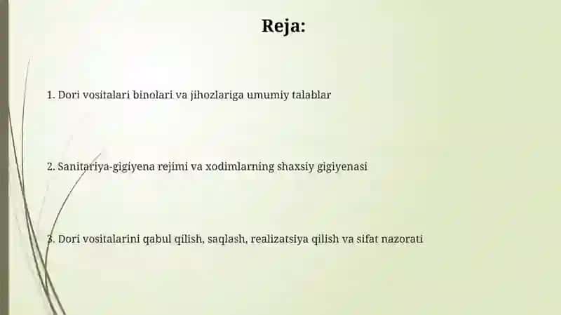 DPM dorixonasi binolari va jihozlanishi, faoliyat yuritishi, SanQvaM qoidalari 2