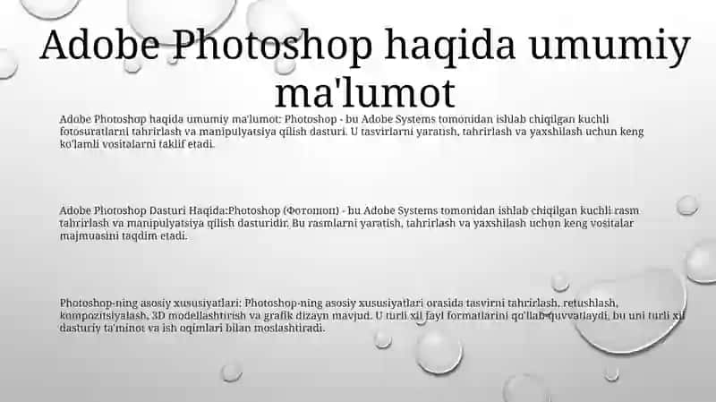 Adobe Photoshop DasturiHaqida 2