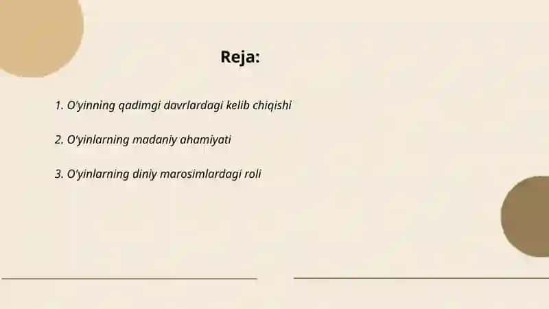 O‘yinning kelib chiqish tarixi 2