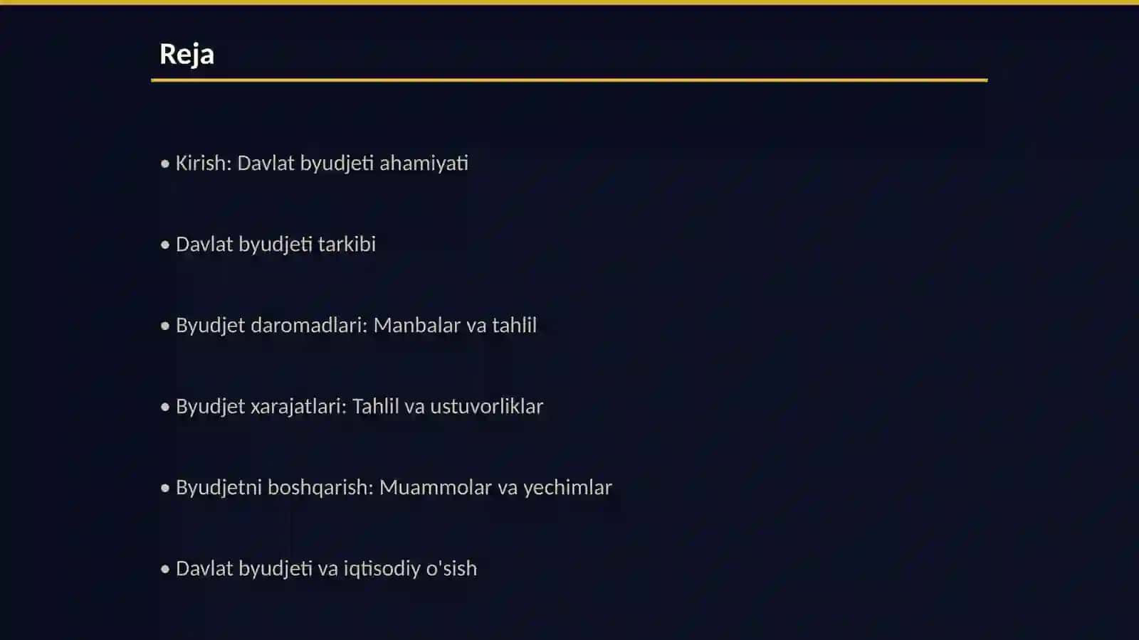 Davlat byudjeti tarkibi va uni takomillashtirish yoʻllari 2