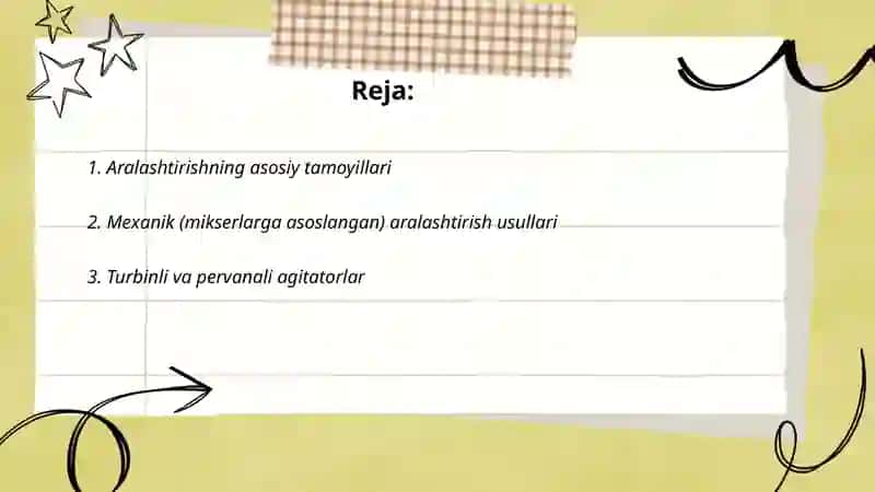 Aralashtirish. Suyuqlikni aralashtirish usullari 2