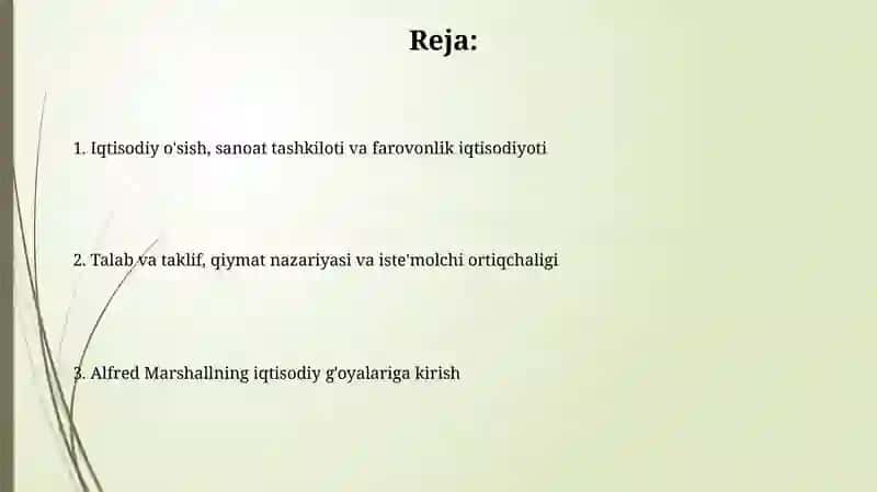Alfired Marshilning iqtisodiy g'oyalari 2