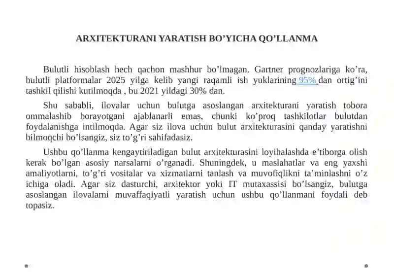 ARXITEKTURANI YARATISH BO’YICHA QO’LLANMA 2