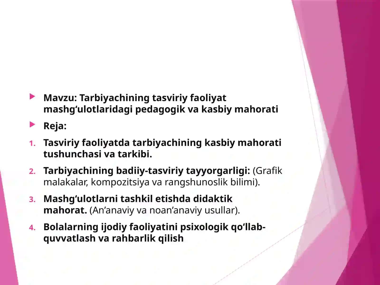 Tarbiyachining tasviriy faoliyat mashg‘ulotlaridagi pedagogik va kasbiy mahorati 2