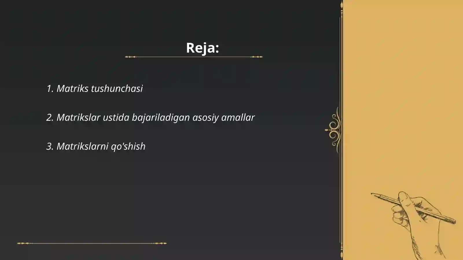 Matriks tushunchasi 2