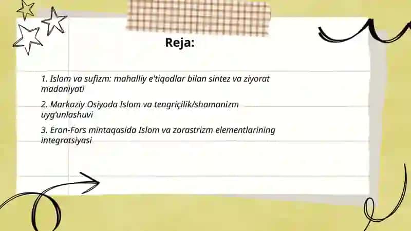 Islom, boshqa diniy aqidalar sinkretlashuvi natijasida takomillashgan diniy talimotlar tarixi 2