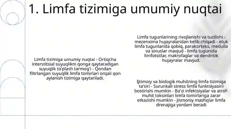 Limfa Tomirlarining Taraqqiyotiga Va Tuzilishiga Va Ijtimoiy Va Biologik Muhitlarning Ta'Siri 2
