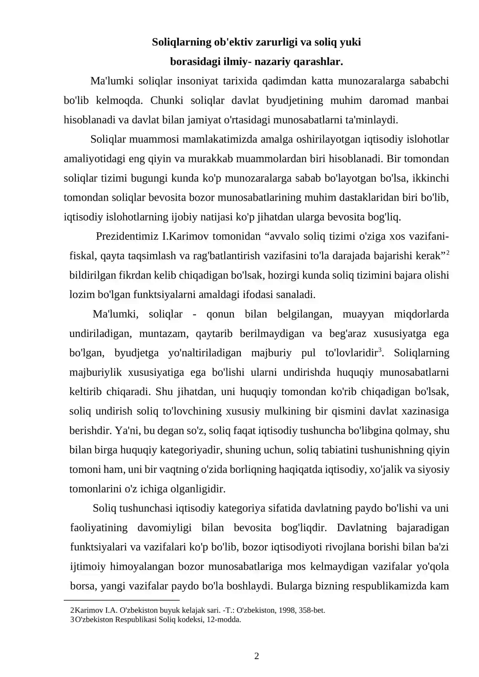 Soliq yuki va uning o'zgarishi oqibatlari 2
