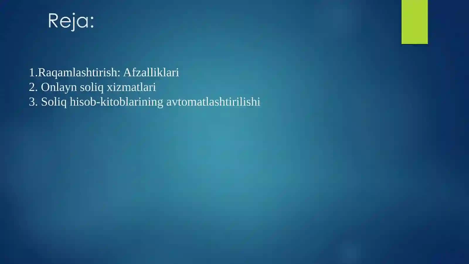 Soliq tizimi iqtisodiyotning ajralmas qismi sifatida qara, 2