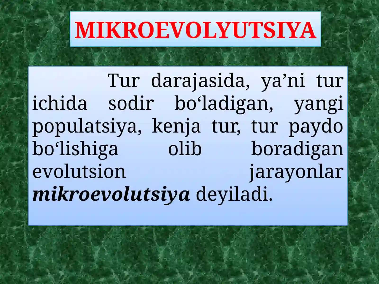 EVOLUTSIYANING SINTETIK NAZARIYASI 2