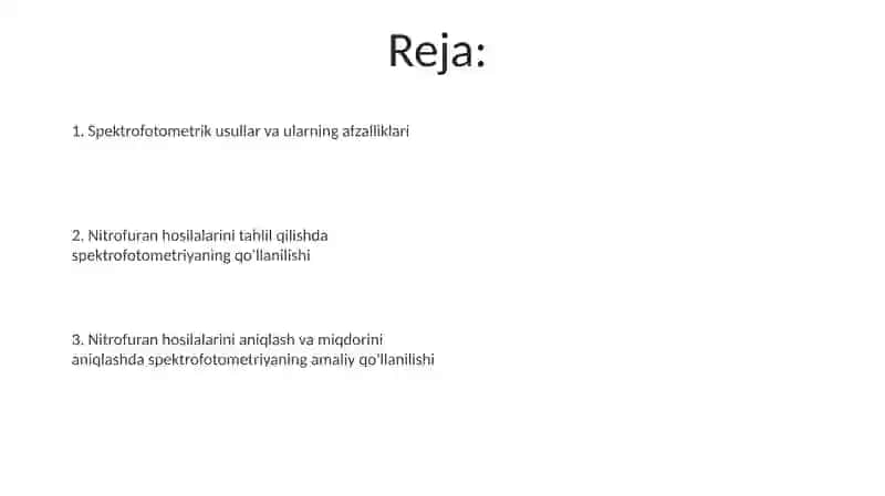 Spektrofotometriya usulining nitrofuran hosilalari tahlilida qo'llanilishi 2