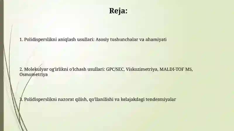Polimerlarningpolidispersliginianiqlash 2