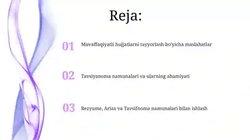 Xususiyatnomalar bilan ishlash 2