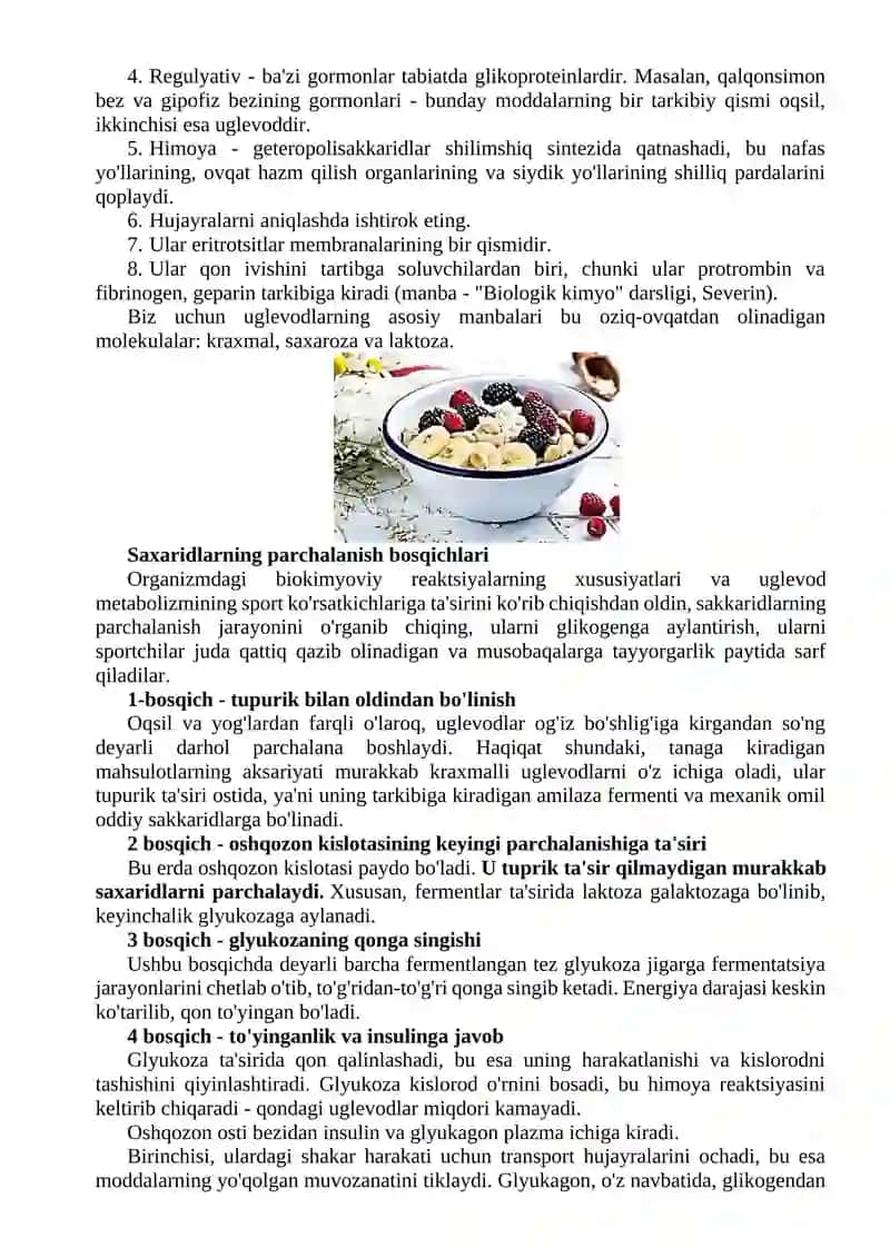 Karbonsuvlar tuzilishi va funksiyalari 2
