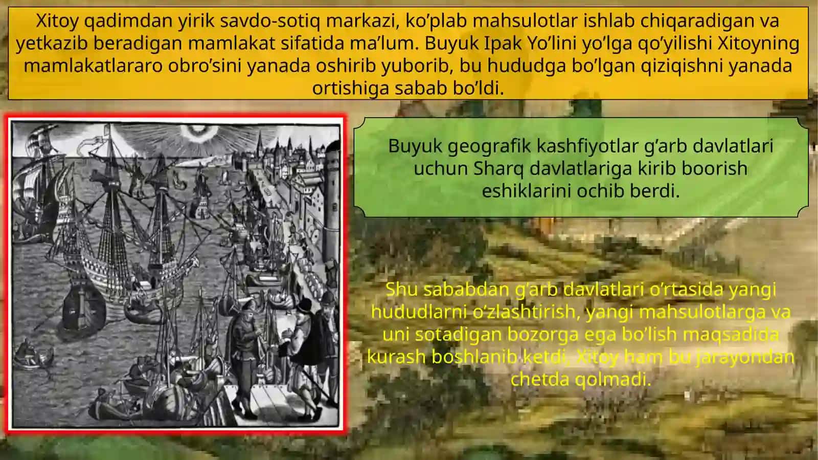 G’ARB DAVLATLARI VA XITOY. XITOYNING YOPIB QO’YILISHI 2