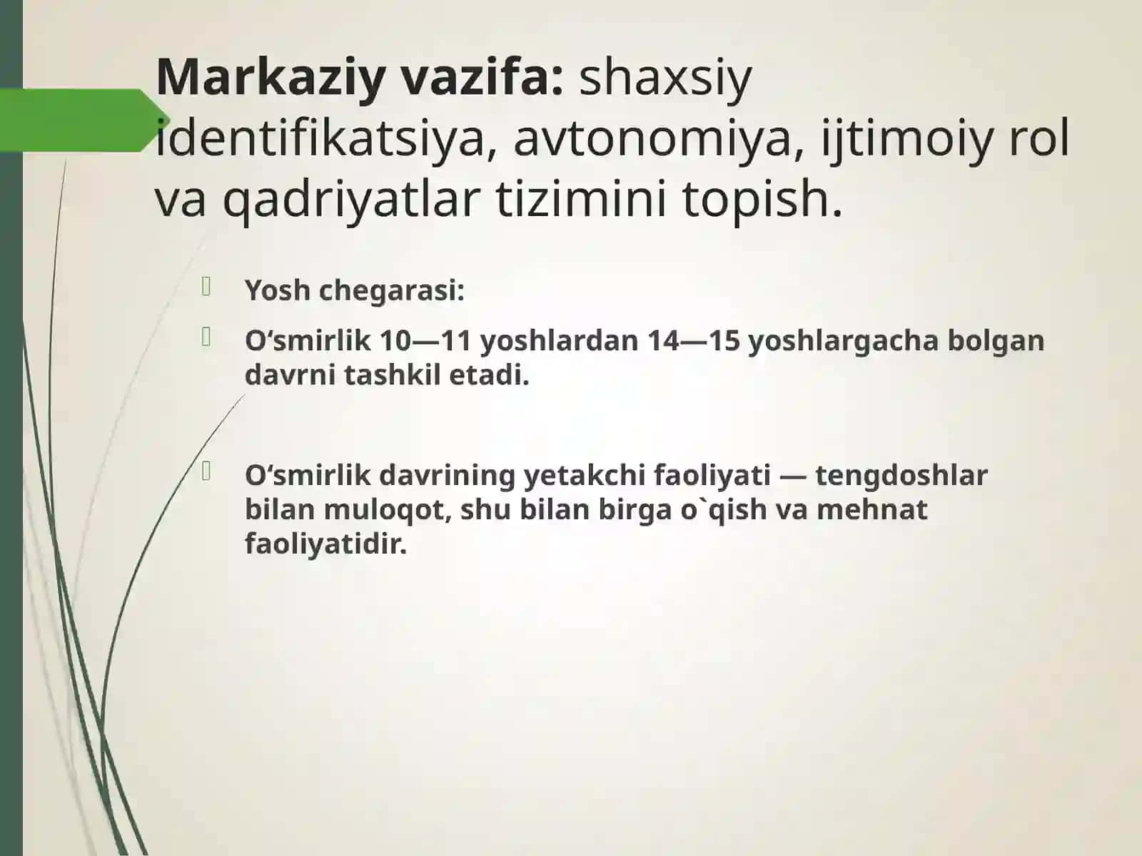 O‘smirlik davrida psixik rivojlanish xususiyatlari 2