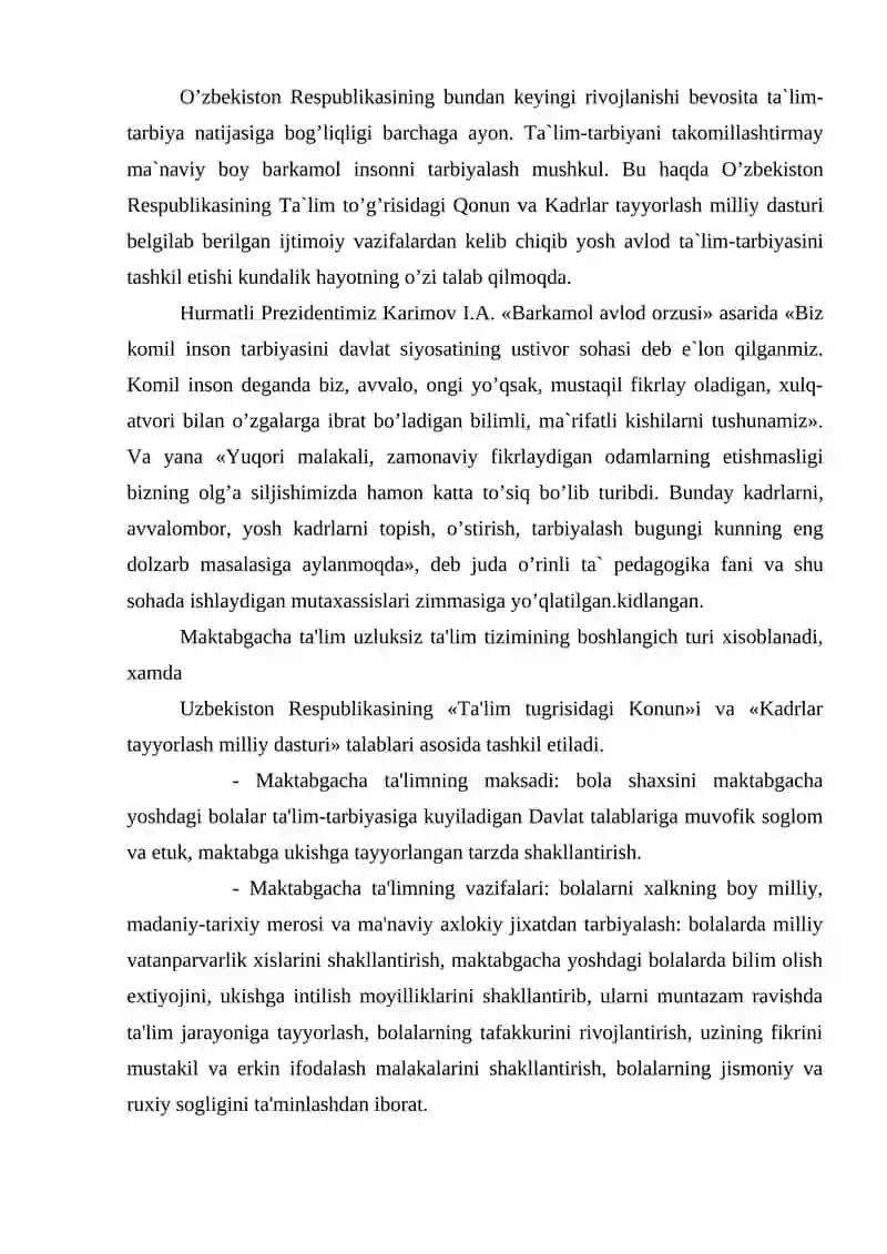 Bolalarni maktabga tayyorlash mеtodikasi fanining maqsad va vazifalari 2