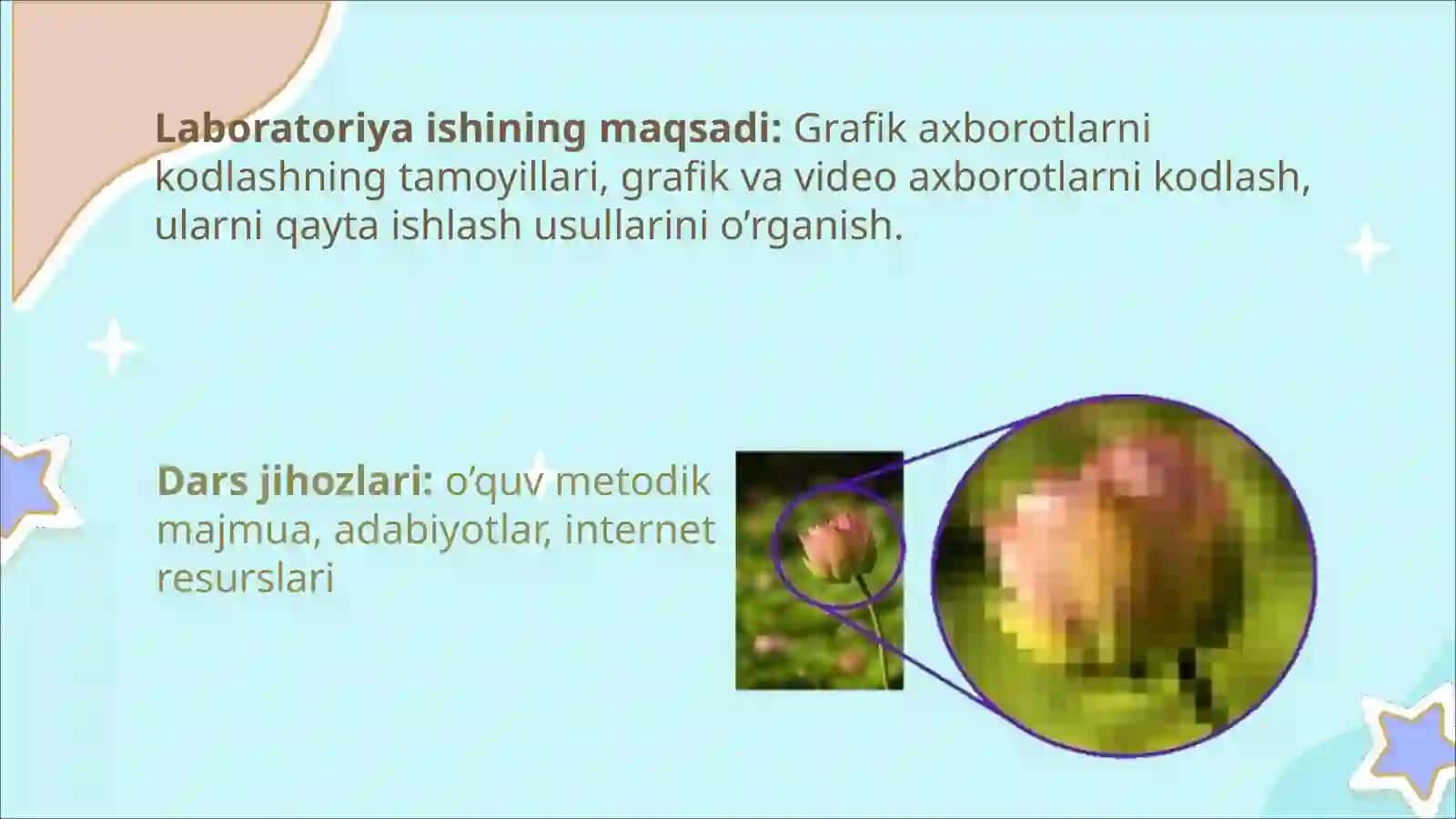 GRAFIK VA VIDEO AXBOROTLARNI KODLASH, ULARNI QAYTA ISHLASH 2