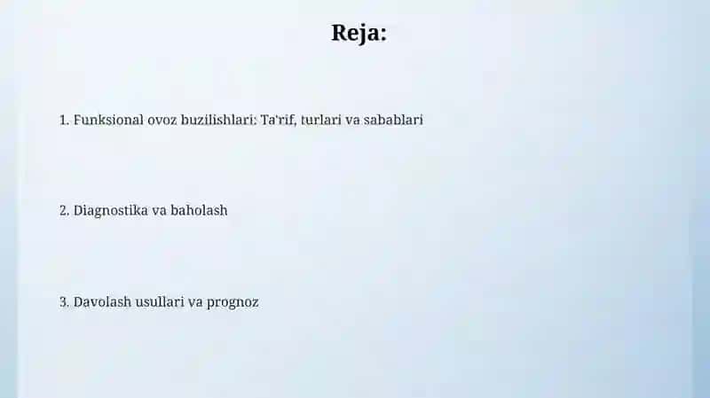 Funktsional ovoz buzilishlari 2
