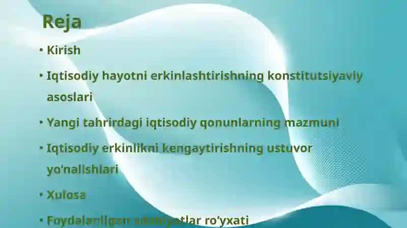 Iqtisodiy Hayotni Erkinlashtirishning Konstitutsiyaviy Asoslari 2