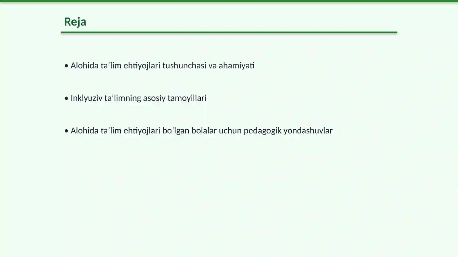 Alohida taʼlim ehtiyojlari bo‘lgan bolalarni inklyuziv taʼlim va tarbiyalash konsepsiyasi 2