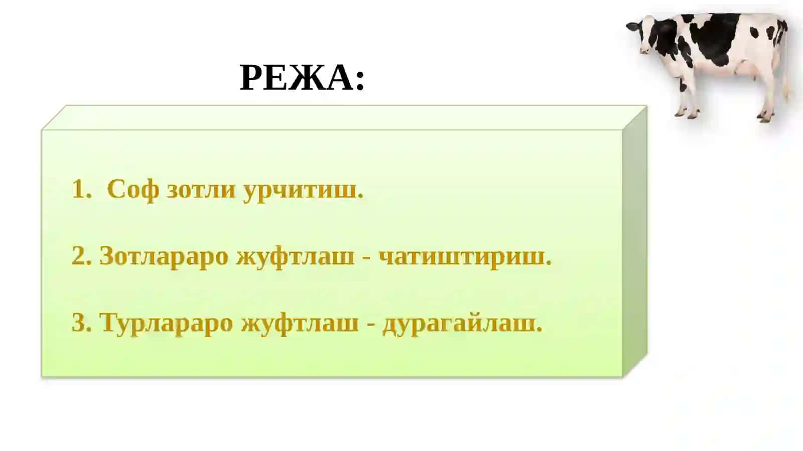 Чорва молларини урчитиш усуллари ва кўпайтириш 2