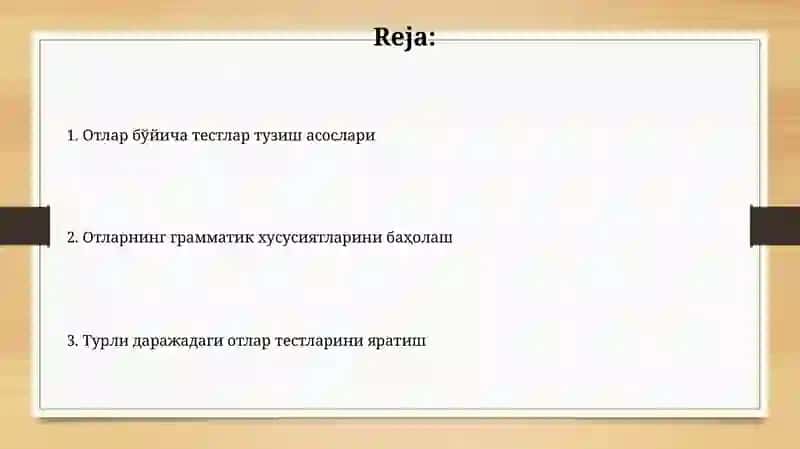 Ot turkumiga oid testlar 2