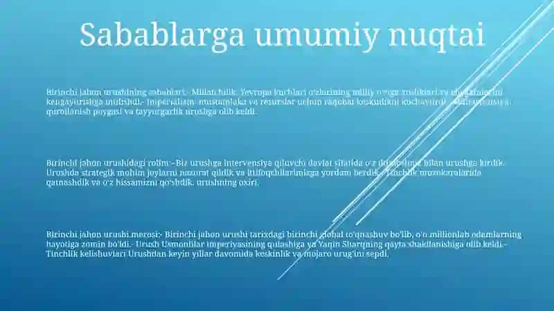 Birinchi Jahon Urushida Sabablariga Munosabatim 2