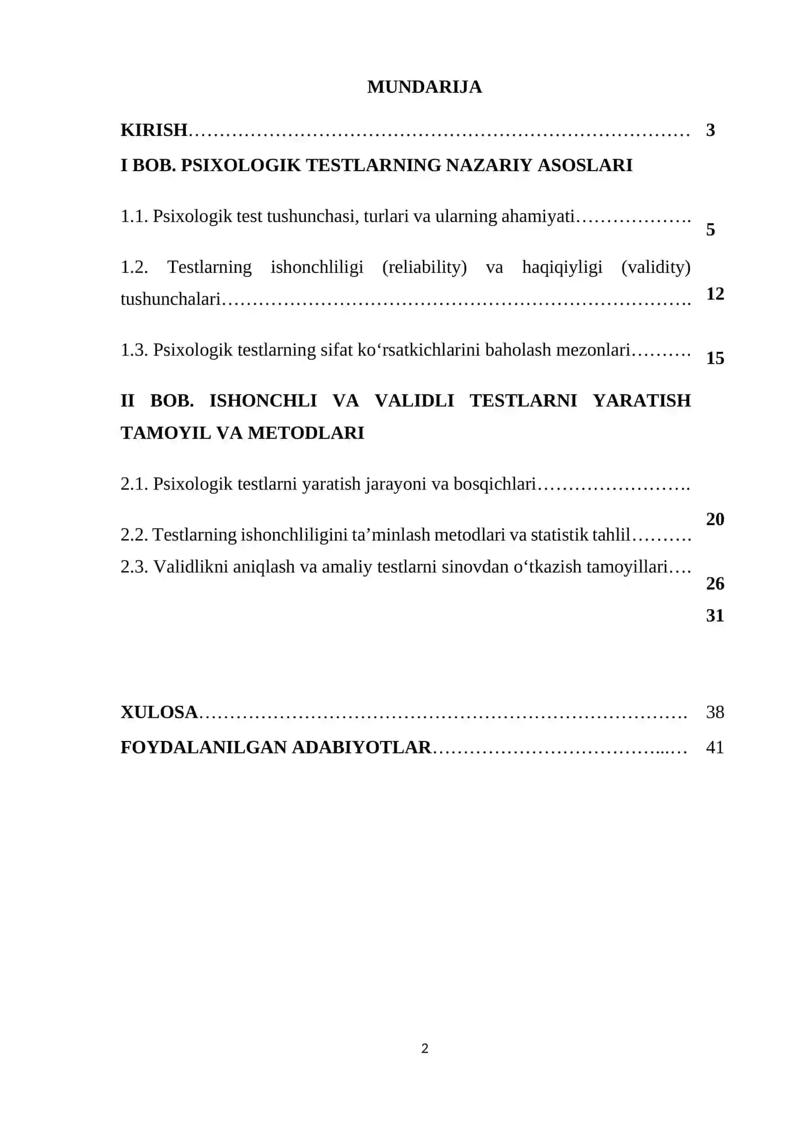Ishonchli validli testlarni yaratish tamoyil va metodlari 2