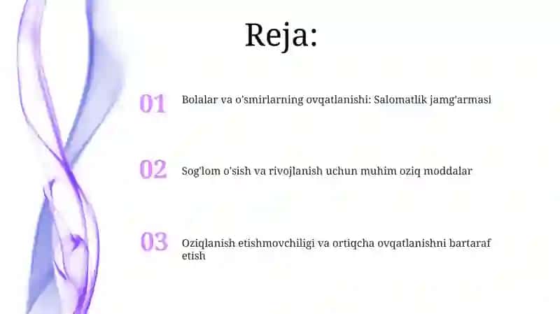 Bolalar Va OʻSmirlarni Ovqatlanish Gigiyenasi 2