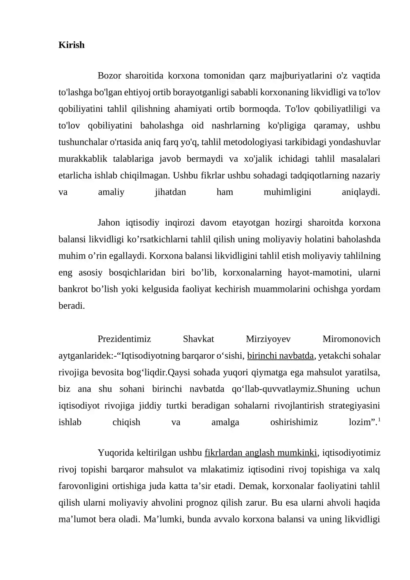 Likvidlilik ko’rsatkichlari. Balans likvidliligini tahlili 2