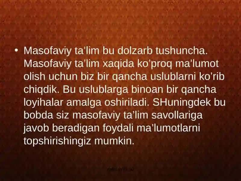 Elektron ta'lim tizimlari va masofaviy o'qitishning afzalliklari 2