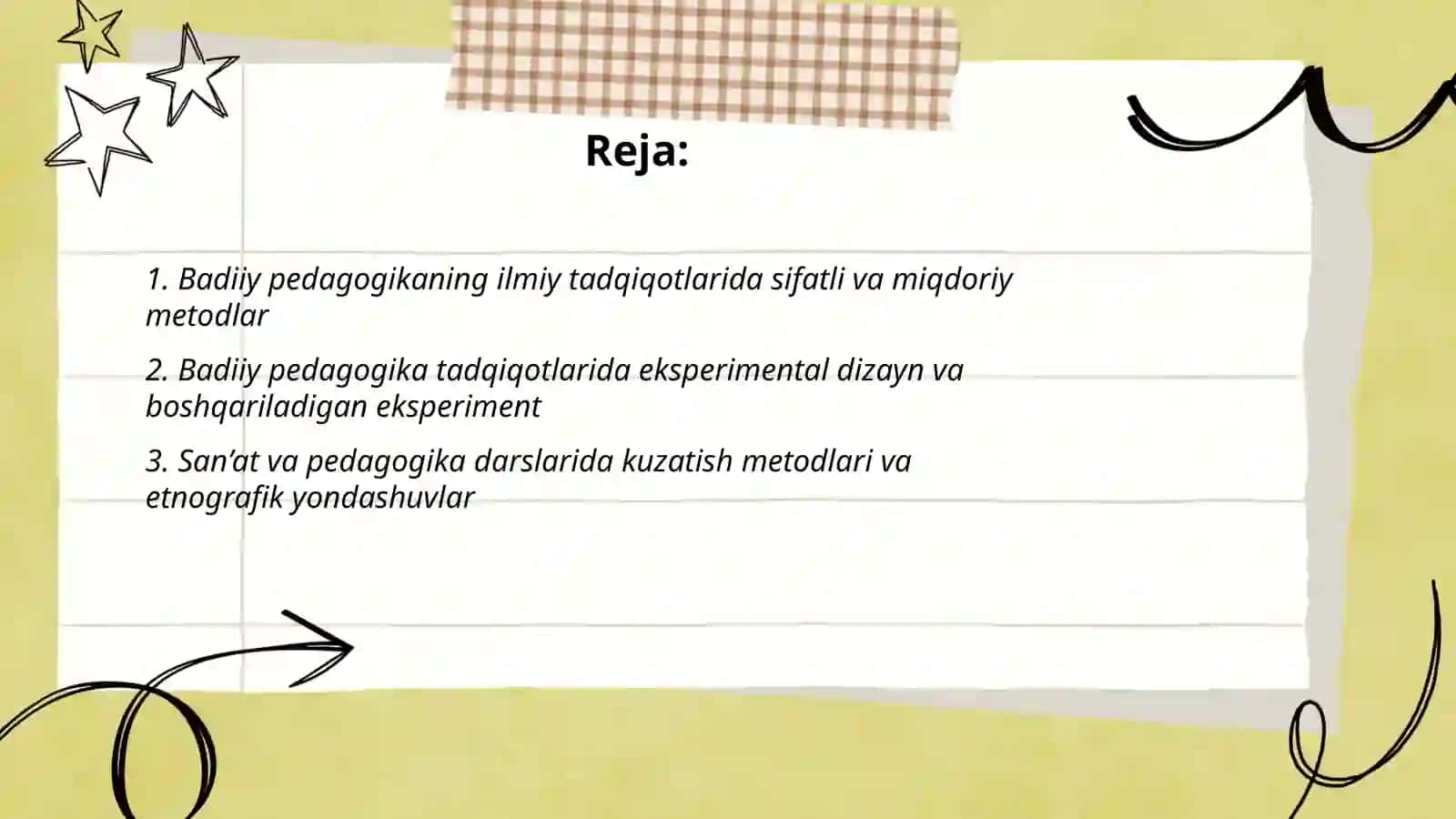 Badiiy pedagogikaning ilmiy tadqiqot metodlari 2