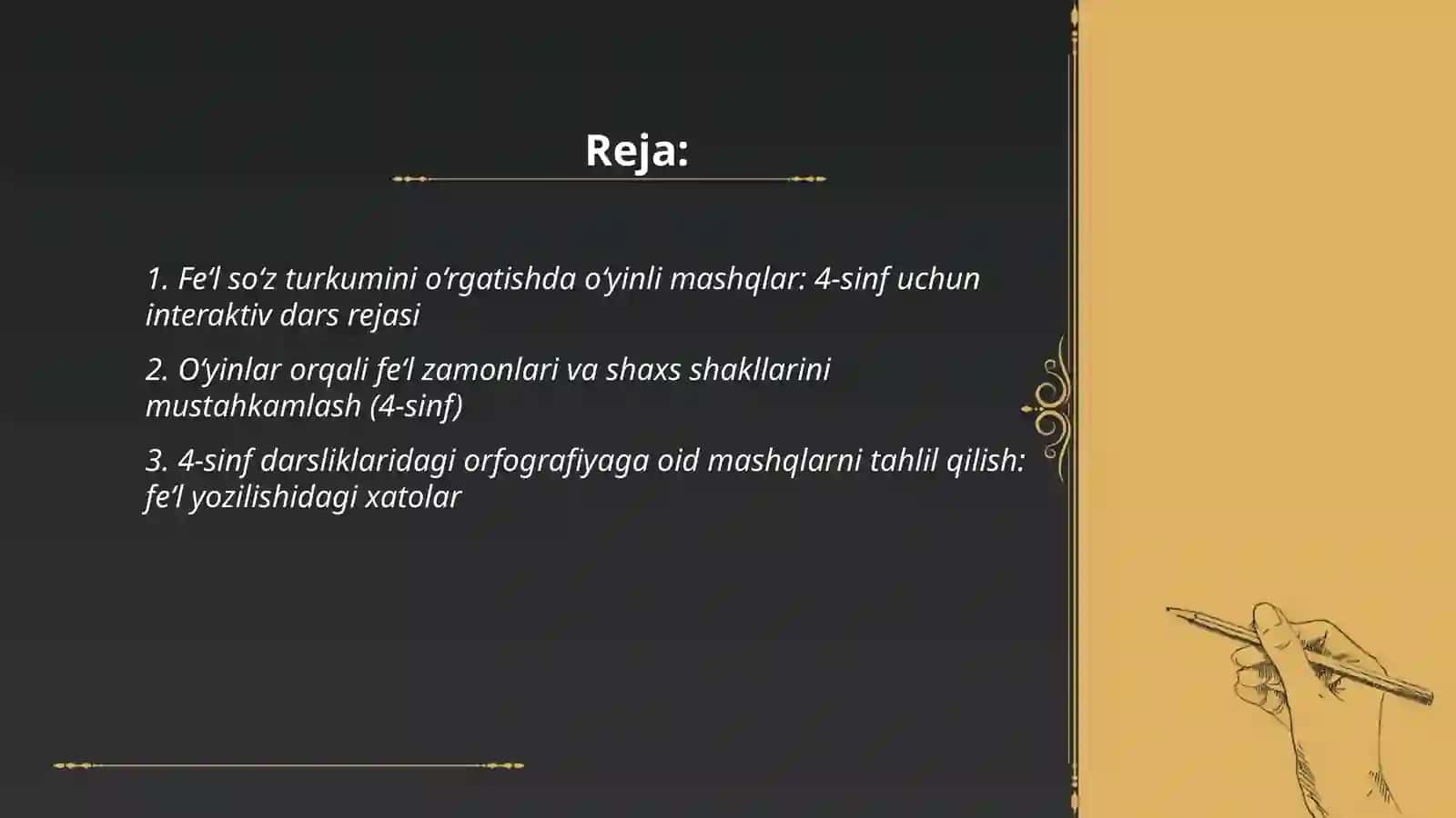 Fe‘l so‘z turkumini o‘rganishda qo‘llanadigan ta‘limiy o‘yinlar 2