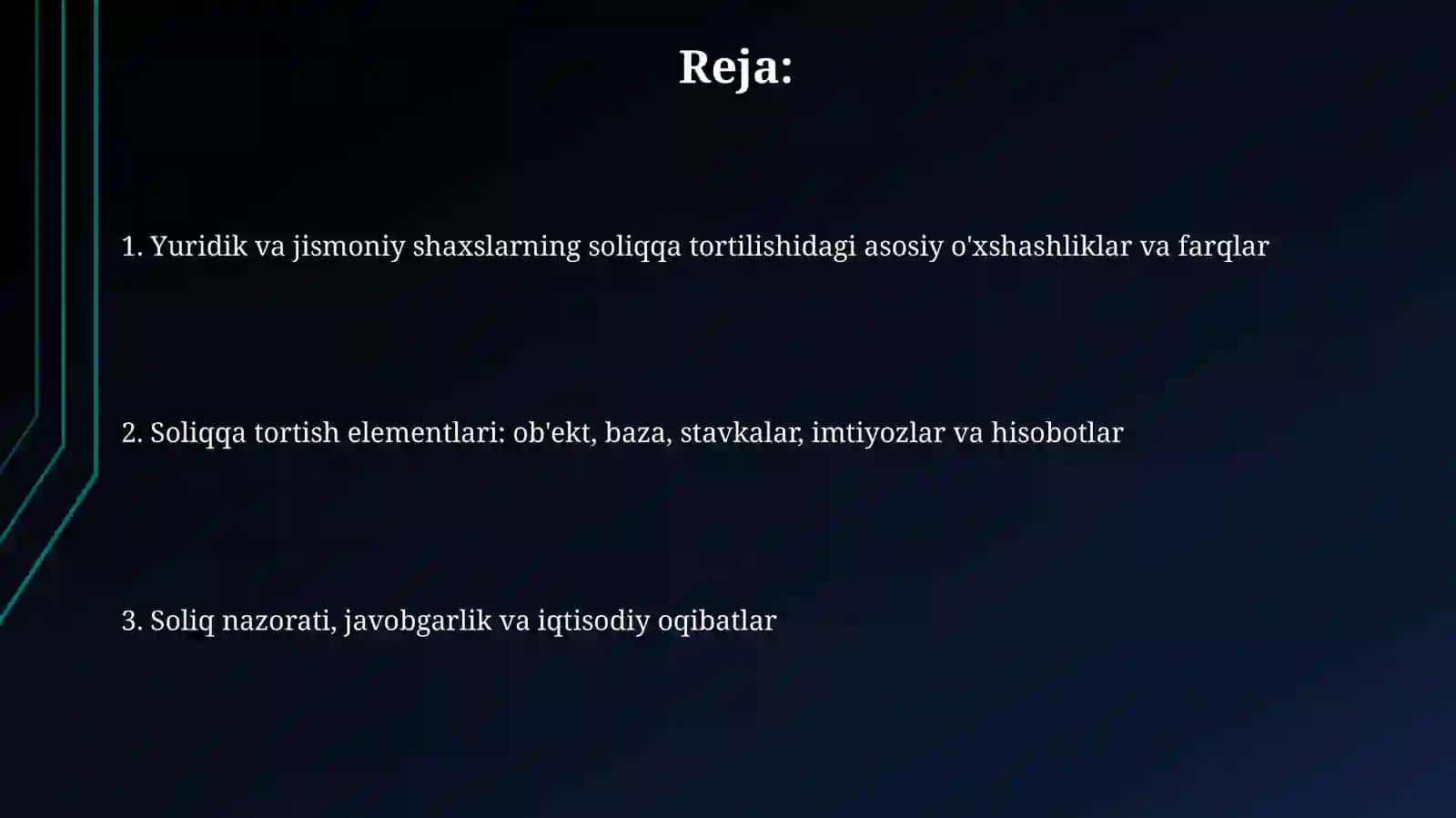 Yuridik va jismoniy shaxslarning soliqqa tortishidagi asosiy o'xshashliklar va farqlar 2