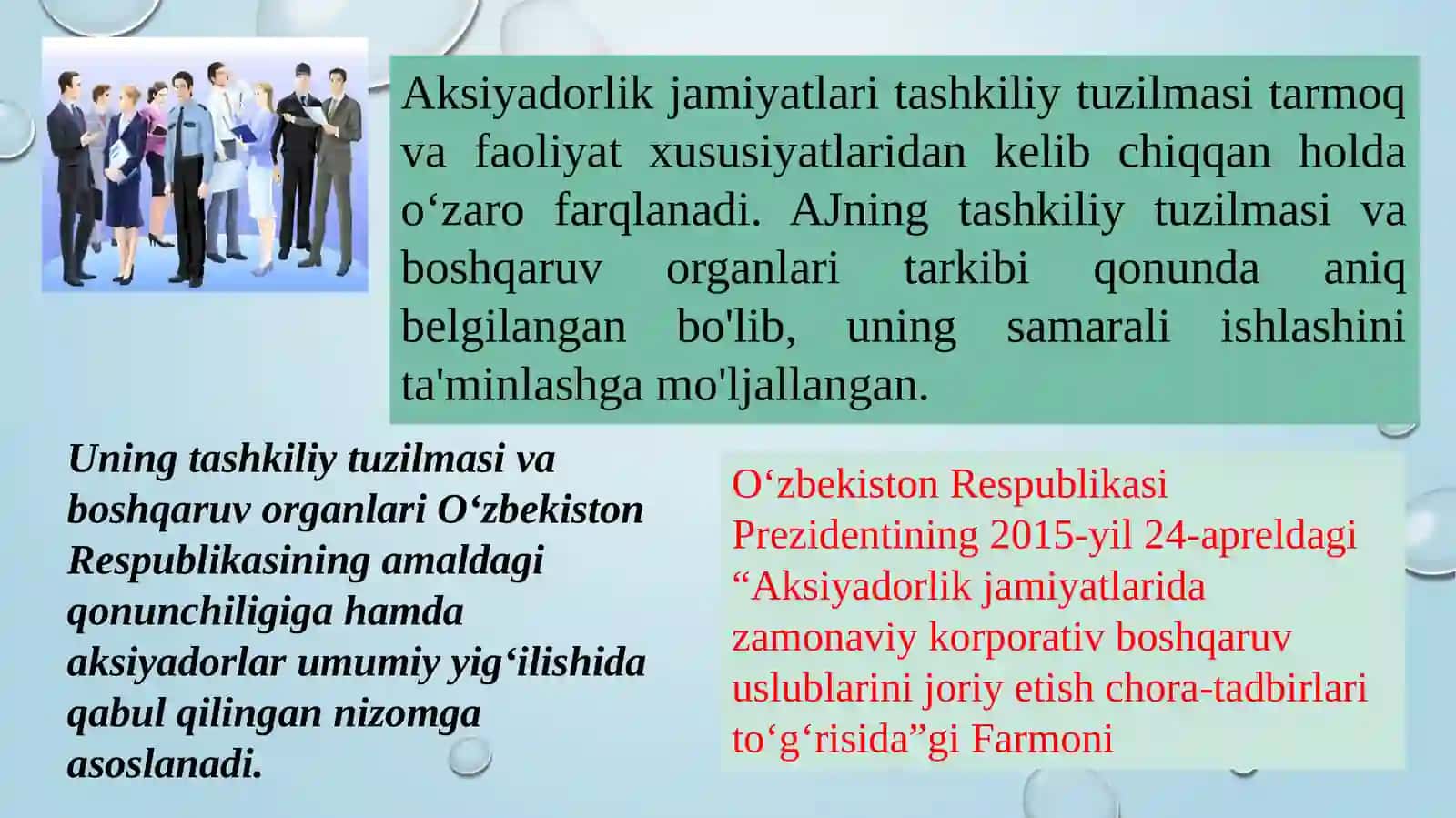 Aksiyadorlik jamiyatlarida boshqaruv organlari 2