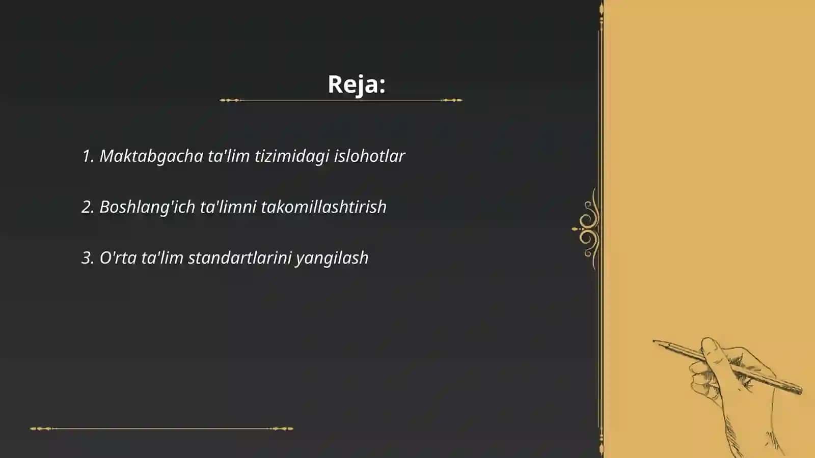 Oʻzbekiston resbuplikasida amalga oshirilgan ta'lim islohotlati 2