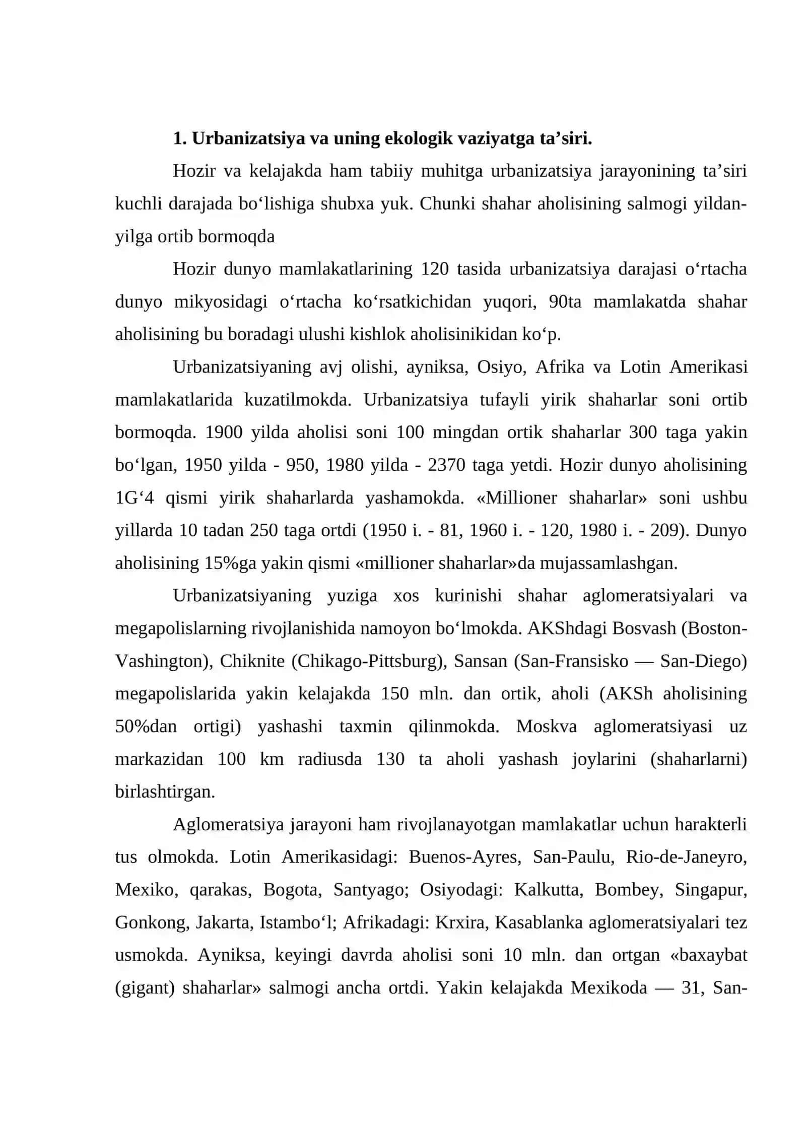 URBANIZATSIYA JARAYONINING EKOLOGIK MUAMMOLARI 2