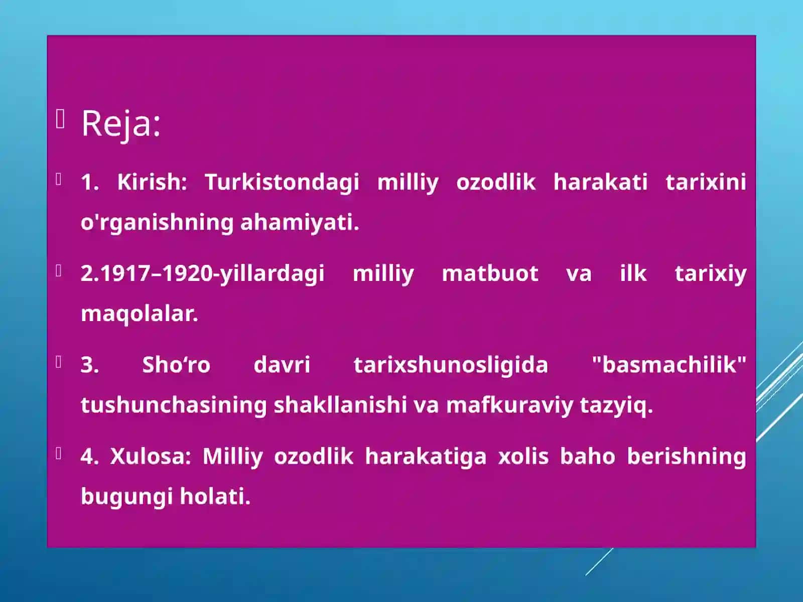 Turkiston milliy ozodlik harakatini yoritishning tarix shunosligi 2