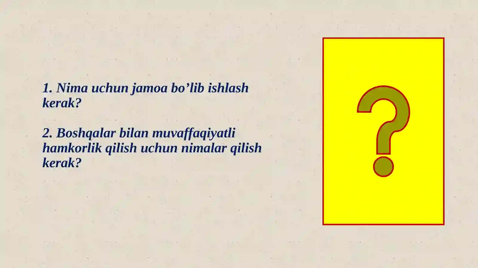 HAMKORLIK – MUVAFFAQIYAT GAROVI 2