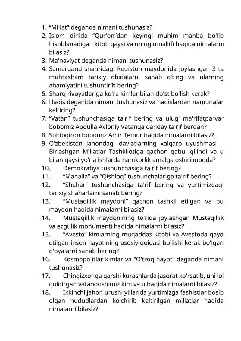 Testlar O'z Imkoniyatlarimizni Baholovchi Mezon Sifatida 2