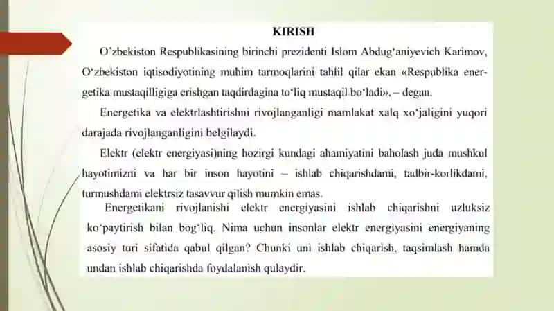 ELEKTR TARMOQLARI HAQIDA UMUMIY TUSHUNCHA 2