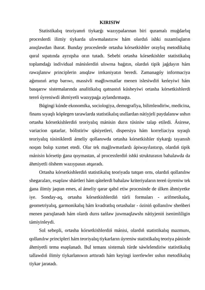 Ortasha kórsetkishlerdiń teoriyalıq mánisi hám qáliplesiw shártleri 2